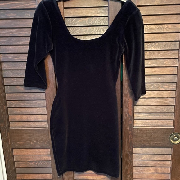 Jumping Joy Dresses & Skirts - Black Velour Body Con Dress